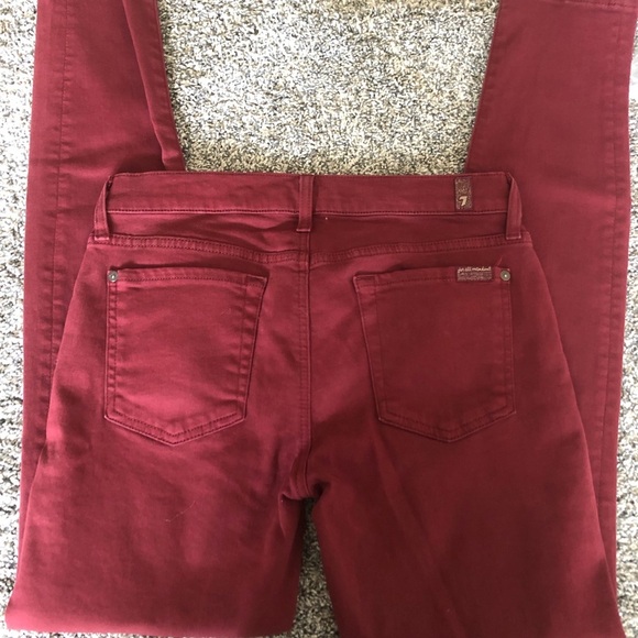 7 For All ManKind Red Skinny Jeans - Picture 13 of 13